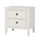Alta Nightstand | 2 Drawers | USB A-C | Gold | White Solid Wood | 26’’