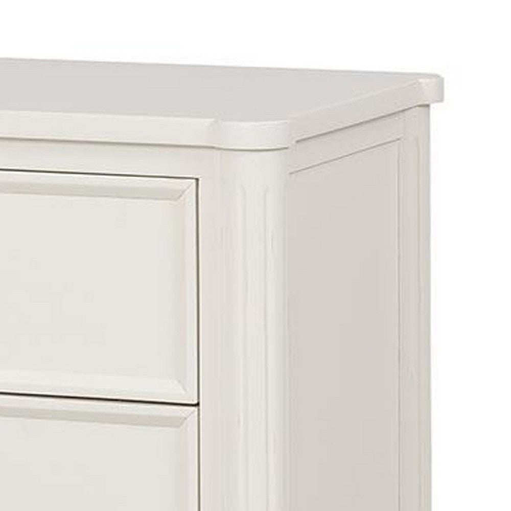 Alta Nightstand | 2 Drawers | USB A-C | Gold | White Solid Wood | 26’’