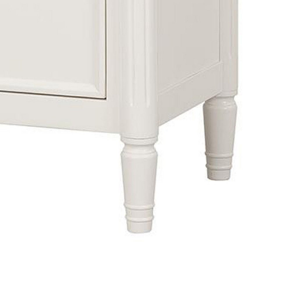 Alta Nightstand | 2 Drawers | USB A-C | Gold | White Solid Wood | 26’’
