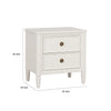 Alta Nightstand | 2 Drawers | USB A-C | Gold | White Solid Wood | 26’’
