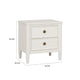 Alta Nightstand | 2 Drawers | USB A-C | Gold | White Solid Wood | 26’’