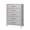 Reham Tall Dresser Chest | 5 Drawers Pewter Handles | White Wash Brown BM333826