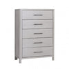 Reham Tall Dresser Chest | 5 Drawers Pewter Handles | White Wash Brown