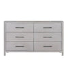 Reham Wide Dresser Chest | 6 Drawers Pewter Handles | White Wash Brown BM333827