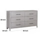 Reham Wide Dresser Chest | 6 Drawers Pewter Handles | White Wash Brown BM333827