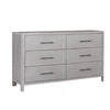Reham Wide Dresser Chest | 6 Drawers Pewter Handles | White Wash Brown