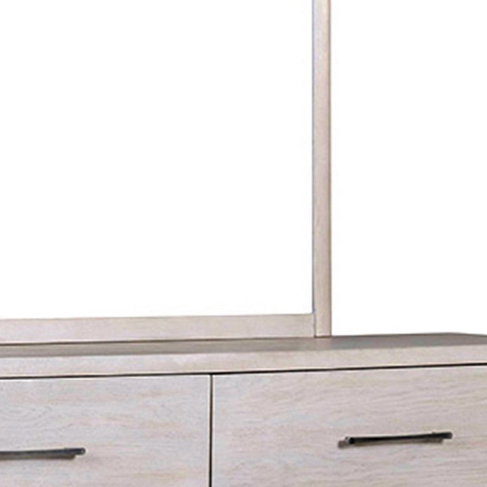 Reham Dresser Mirror | White Wash Brown Solid Wood | Oak Veneer 38x42 BM333828