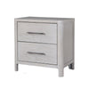 Reham Nightstand | 2 Drawers | USB A-C | White Wash Brown Wood | 27’’ BM333829