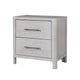 Reham Nightstand | 2 Drawers | USB A-C | White Wash Brown Wood | 27’’ BM333829