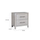 Reham Nightstand | 2 Drawers | USB A-C | White Wash Brown Wood | 27’’ BM333829