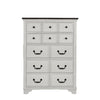 Hamps Tall Dresser Chest | 5 Drawers | White | Dark Brown Solid Wood