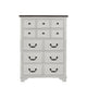 Hamps Tall Dresser Chest | 5 Drawers | White | Dark Brown Solid Wood