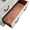 Hamps Tall Dresser Chest | 5 Drawers | White | Dark Brown Solid Wood BM333830