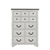 Hamps Tall Dresser Chest | 5 Drawers | White | Dark Brown Solid Wood