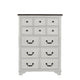 Hamps Tall Dresser Chest | 5 Drawers | White | Dark Brown Solid Wood