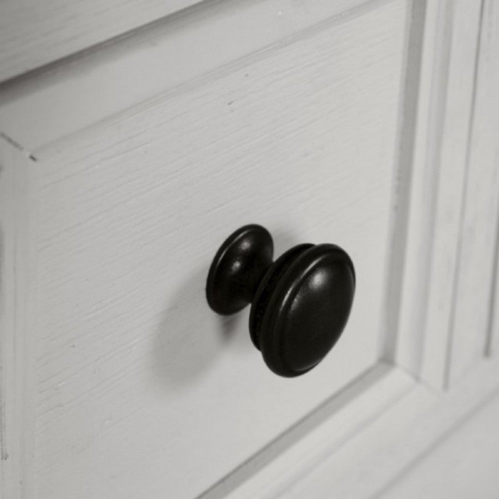 Hamps Tall Dresser Chest | 5 Drawers | White | Dark Brown Solid Wood BM333830
