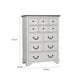 Hamps Tall Dresser Chest | 5 Drawers | White | Dark Brown Solid Wood BM333830