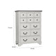 Hamps Tall Dresser Chest | 5 Drawers | White | Dark Brown Solid Wood