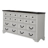 Hamps Wide Dresser | 8 Drawers | White and Dark Brown Solid Wood Frame BM333831