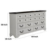 Hamps Wide Dresser | 8 Drawers | White and Dark Brown Solid Wood Frame BM333831