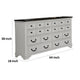 Hamps Wide Dresser | 8 Drawers | White and Dark Brown Solid Wood Frame BM333831