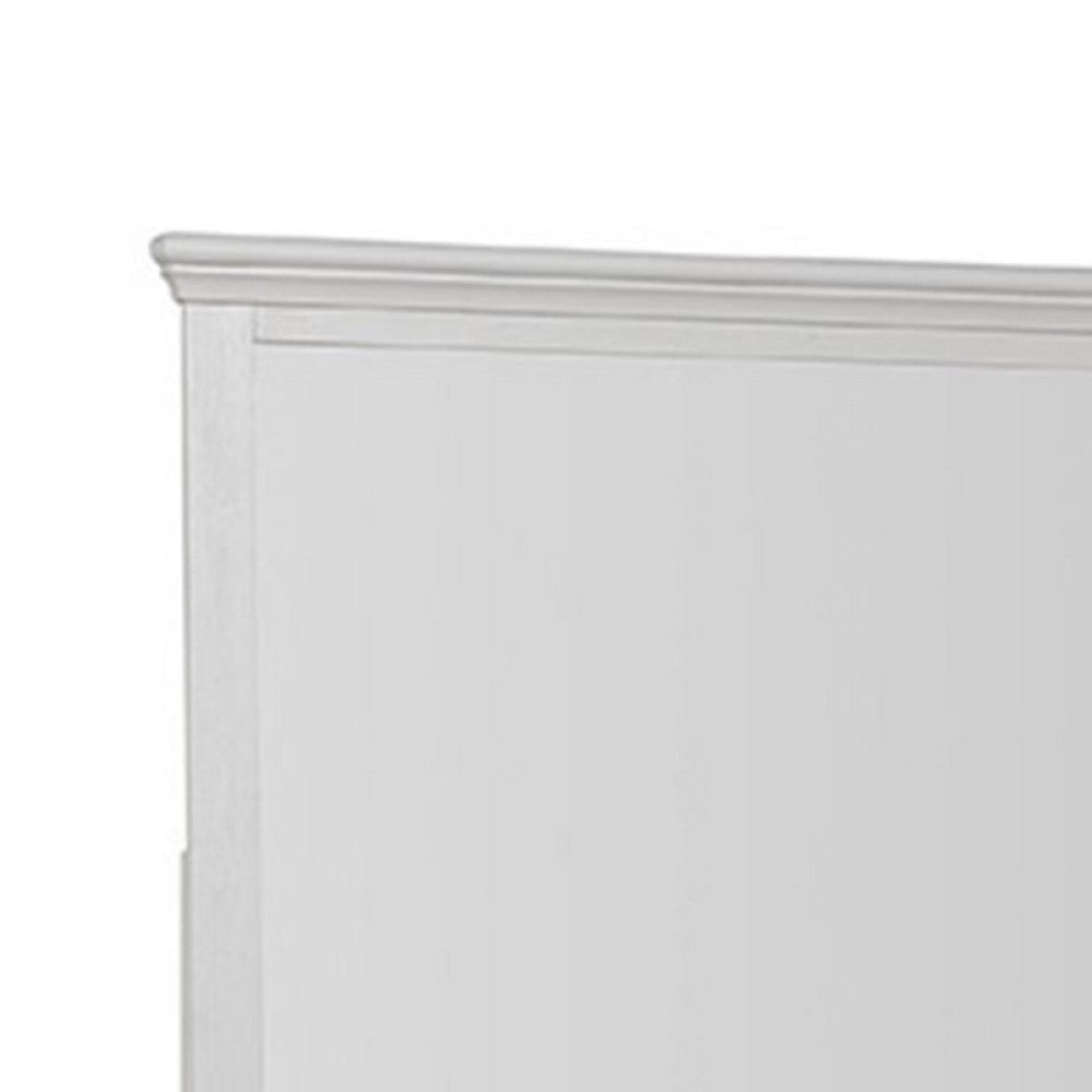 Hamps Dresser Mirror | White Solid Wood | Subtle Frame Details | 38x42 BM333832