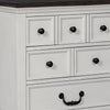 Hamps Nightstand | USB A-C | 3 Drawers | White and Dark Brown | 28’’ BM333833