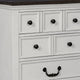 Hamps Nightstand | USB A-C | 3 Drawers | White and Dark Brown | 28’’ BM333833