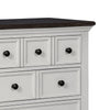 Hamps Nightstand | USB A-C | 3 Drawers | White and Dark Brown | 28’’ BM333833