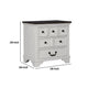 Hamps Nightstand | USB A-C | 3 Drawers | White and Dark Brown | 28’’ BM333833