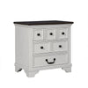 Hamps Nightstand | USB A-C | 3 Drawers | White and Dark Brown | 28"