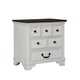 Hamps Nightstand | USB A-C | 3 Drawers | White and Dark Brown | 28"