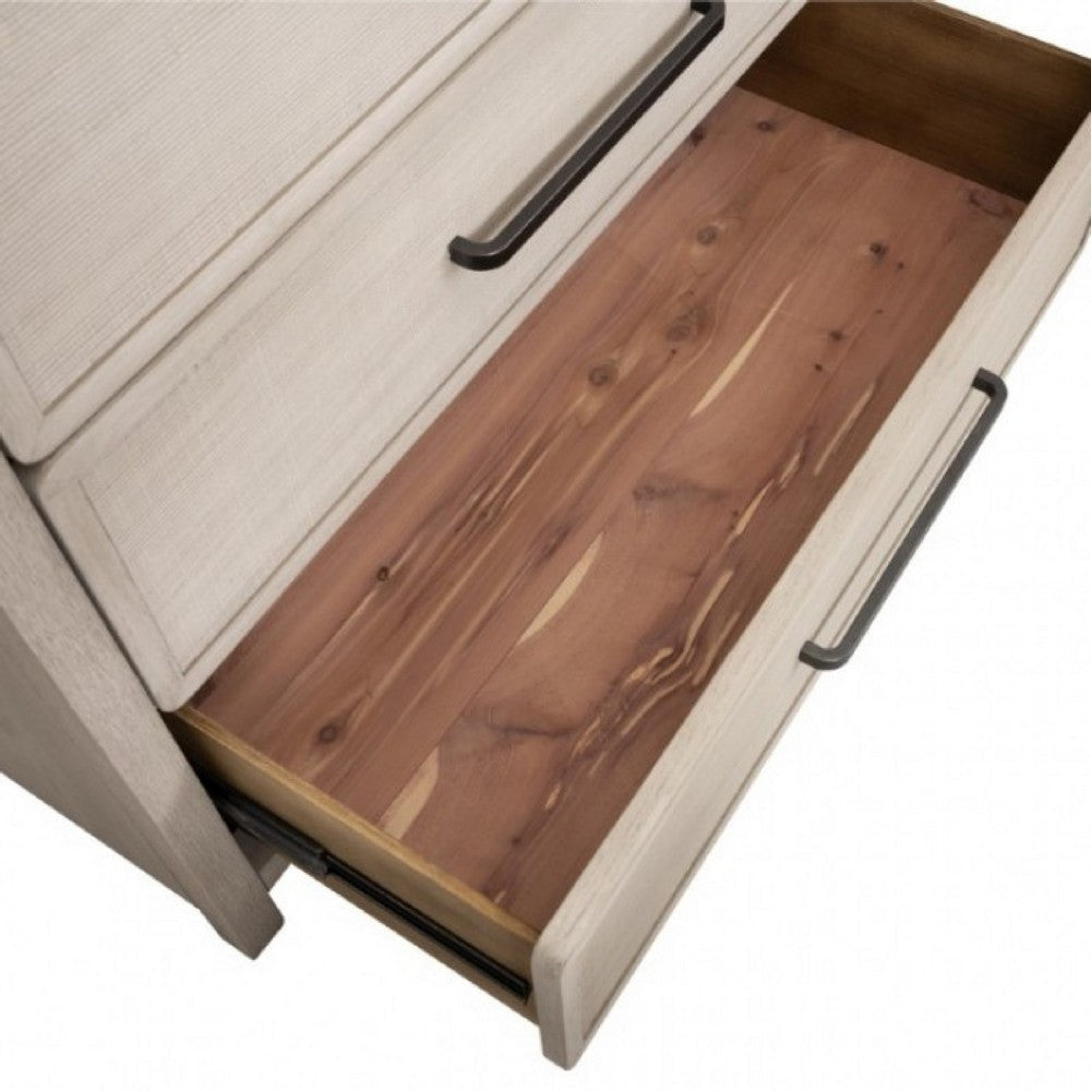 Giva Tall Dresser Chest | 5 Drawers | Natural Oak Beige Solid Wood BM333834