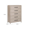 Giva Tall Dresser Chest | 5 Drawers | Natural Oak Beige Solid Wood BM333834