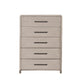 Giva Tall Dresser Chest | 5 Drawers | Natural Oak Beige Solid Wood
