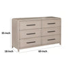 Giva Wide Dresser | 6 Drawers | Natural Oak Beige | Solid Rubberwood BM333835