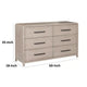 Giva Wide Dresser | 6 Drawers | Natural Oak Beige | Solid Rubberwood BM333835