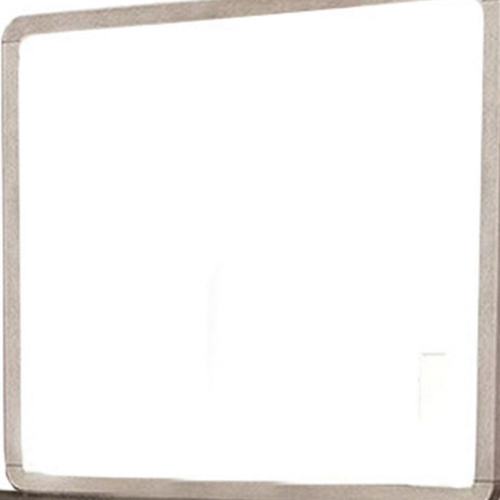 Giva Dresser Mirror | Rounded Edges | Natural Oak Beige Wood 37x40 BM333836