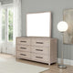 Giva Dresser Mirror | Rounded Edges | Natural Oak Beige Wood 37x40