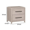 Giva Nightstand | 2 Drawers | USB A-C | Natural Oak Beige Finish | 24’’ BM333837