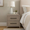 Giva Nightstand | 2 Drawers | USB A-C | Natural Oak Beige Finish | 24"