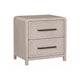 Giva Nightstand | 2 Drawers | USB A-C | Natural Oak Beige Finish | 24"