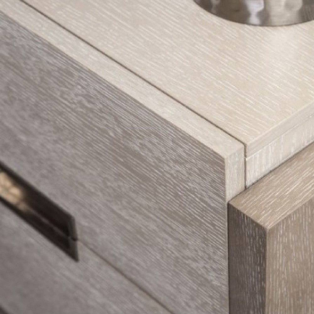 Rizvi Tall Dresser Chest | 5 Drawers | Bronze | Stone Gray Solid Wood BM333838