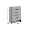 Rizvi Tall Dresser Chest | 5 Drawers | Bronze | Stone Gray Solid Wood BM333838