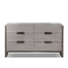 Rizvi Wide Dresser | 6 Drawers Bronze | Stone Gray Solid Wood 64’’ BM333839