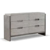 Rizvi Wide Dresser | 6 Drawers Bronze | Stone Gray Solid Wood 64’’ BM333839