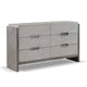 Rizvi Wide Dresser | 6 Drawers Bronze | Stone Gray Solid Wood 64’’ BM333839