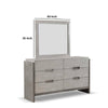 Rizvi Wall Mount Dresser Mirror | Beveled Accent Gray Solid Wood 36x40 BM333840