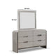 Rizvi Wall Mount Dresser Mirror | Beveled Accent Gray Solid Wood 36x40 BM333840