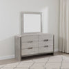 Rizvi Wall Mount Dresser Mirror | Beveled Accent Gray Solid Wood 36x40
